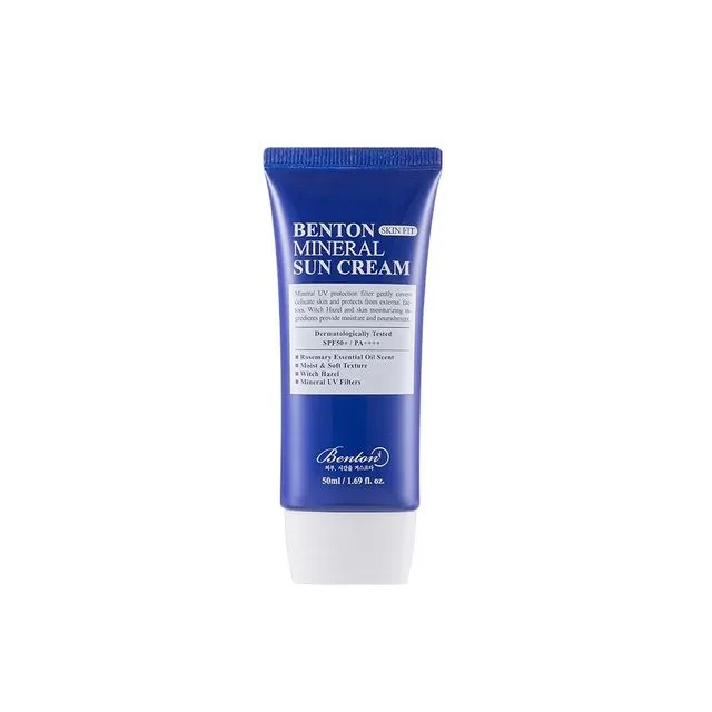 Benton Skin Fit Mineral Sun Cream SPF50 PA++++ 50ml tube with smooth texture